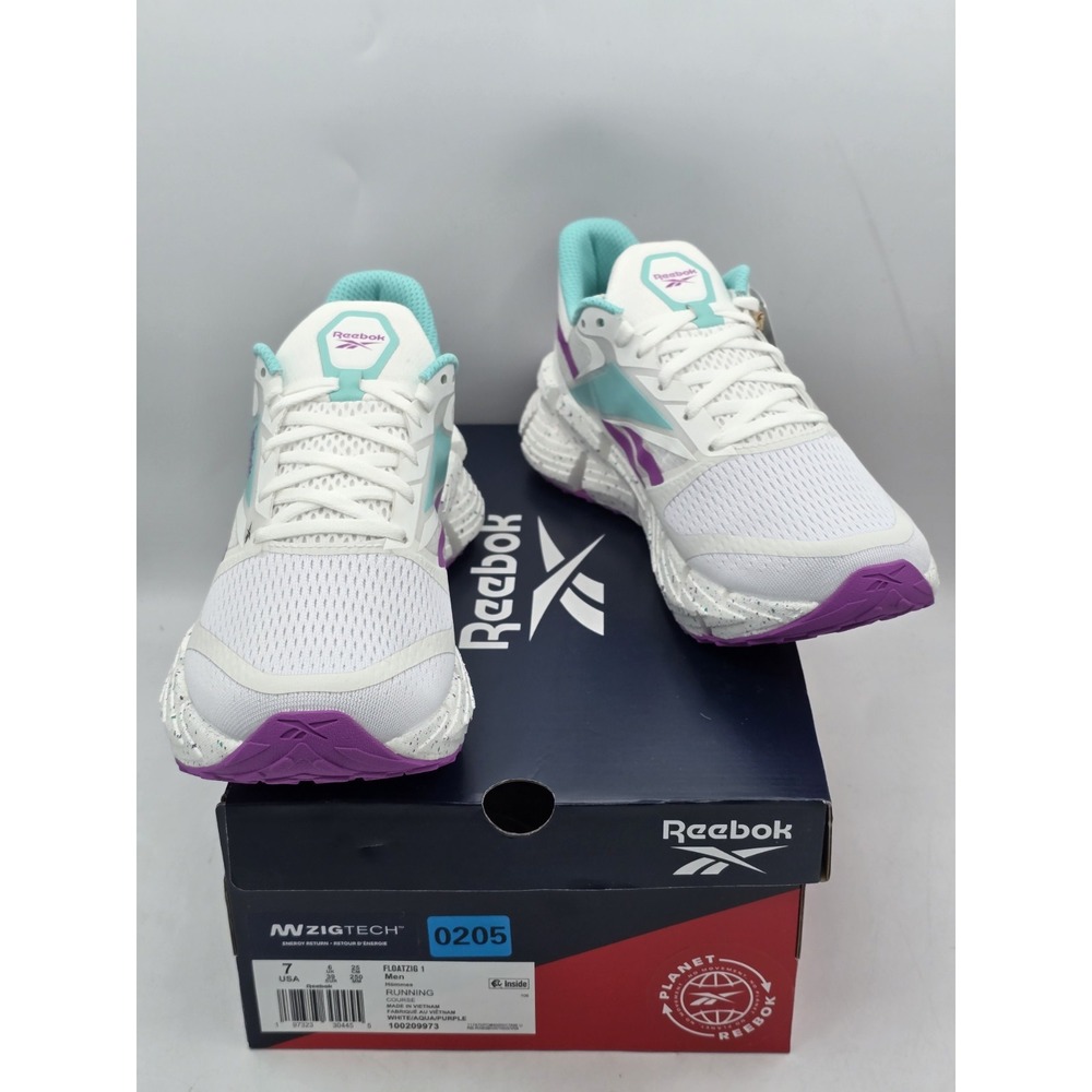 Reebok Men's FLOATZIG 1 - Retro 90s -‎ White/Purple - Sneakers - Sz 7 M Running